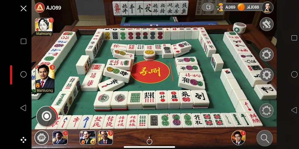 Tampilan utama AJO89 menunjukkan gameplay Mahjong yang menawan.