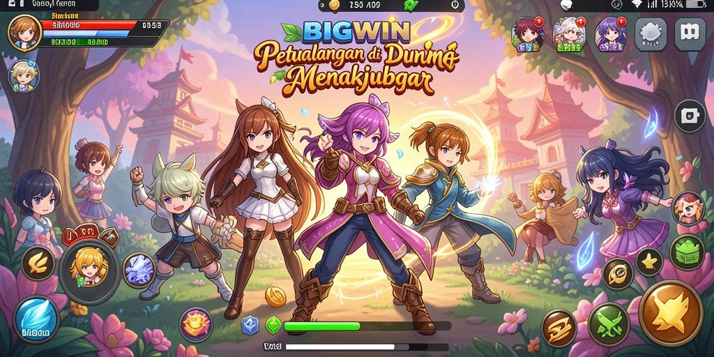 Tampilan gameplay menarik dari BIGWIN dengan karakter Anime yang penuh warna.