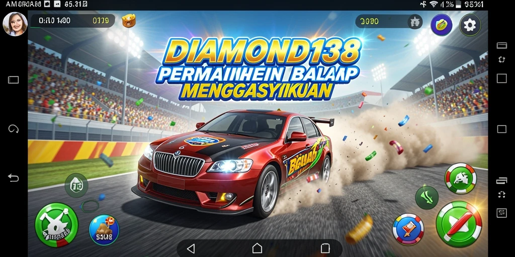 Screenshot gameplay DIAMOND138 menampilkan aksi balapan yang mendebarkan.