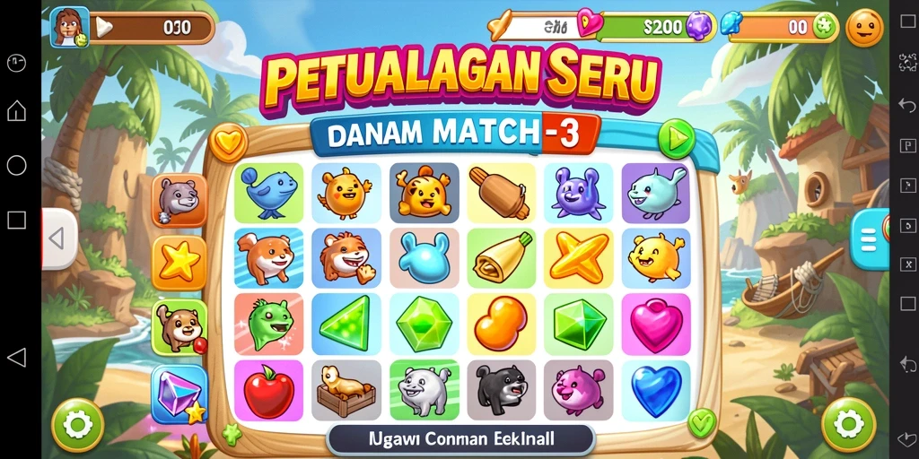 Gameplay seru F7F7 dengan elemen Match-3 yang menarik.