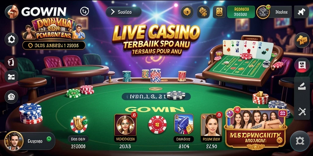 Screenshot gameplay Live Casino GOWIN yang penuh aksi dan interaksi.