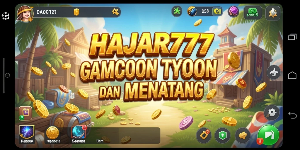 Tampilan utama gameplay HAJAR777 dengan elemen Tycoon yang menarik.