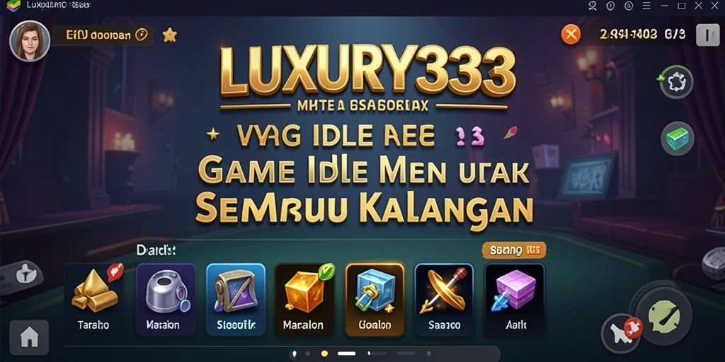 Screenshot gameplay LUXURY333 dengan karakter sedang bekerja.