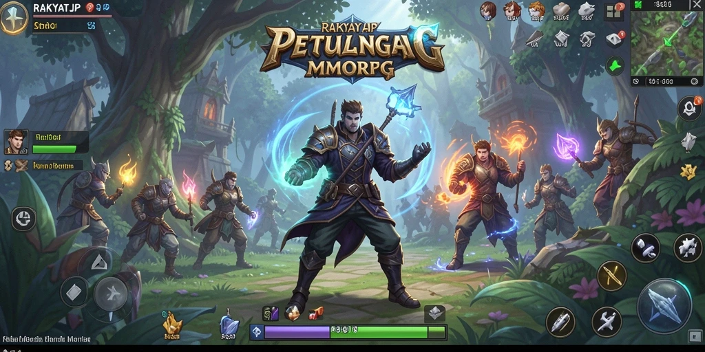 Menampilkan aksi pertempuran seru dalam dunia MMORPG RAKYATJP.