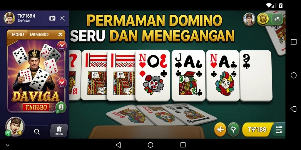 Screenshot gameplay menampilkan serunya permainan Domino di TKP188.