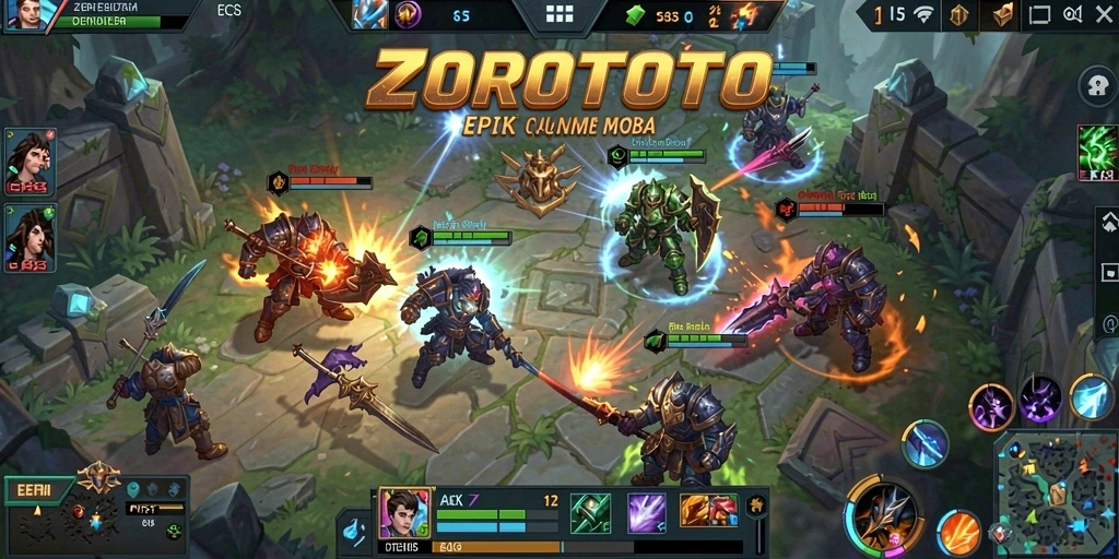 Tangkapan layar dari gameplay ZOROTOTO yang menampilkan aksi pertempuran seru.